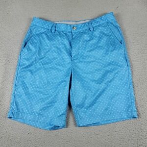 Greg Norman Shorts Mens Size 34 Blue Golf Casual Flat Front Chino *